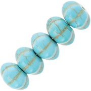 Perle rondelle citrouille 12 mm imitation pierre gemme - Turquoise x1