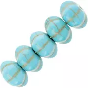 Perle rondelle citrouille 12 mm imitation pierre gemme - Turquoise x1