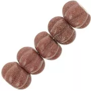 Perle rondelle citrouille 12 mm Gold Stone - imitation pierre de soleil x1