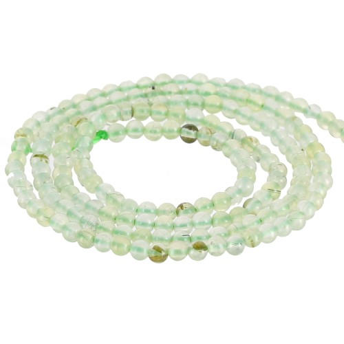 Perles rondes 2 mm pierre gemme - Prehnite x40cm