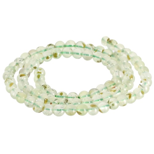 Perles rondes 4.5 mm pierre gemme - Prehnite x38cm