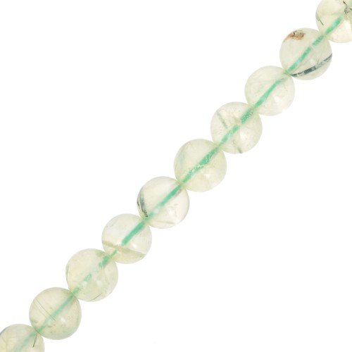 Perles rondes 6.5 mm pierre gemme - Prehnite x38cm