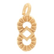 Mini breloque ethnique évidée 9x4 mm - Doré à l'or fin x1