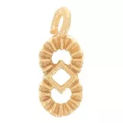 Mini breloque ethnique évidée 9x4 mm - Doré à l'or fin x1