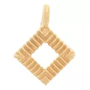 Mini breloque losange évidée 9x7 mm - Doré à l'or fin x1