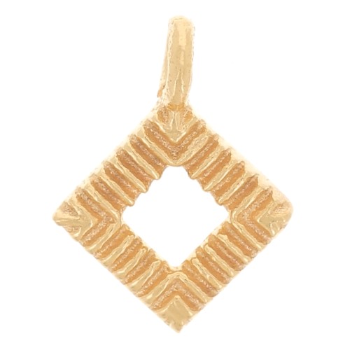 Mini breloque losange évidée 9x7 mm - Doré à l'or fin x1