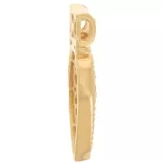 Pendentif goutte ajourée 19x10mm avec petites boules - Plaqué Or 3 microns x1