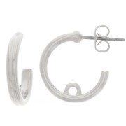 Créoles ouvertes 17 mm avec anneau fermé - Placage Argent fin x2|raw }}