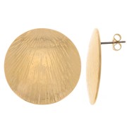 Boucles d'oreilles ronds texturés 30 mm - Doré à l'or fin x2|raw }}