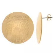 Boucles d'oreilles ronds texturés 30 mm - Doré à l'or fin x2