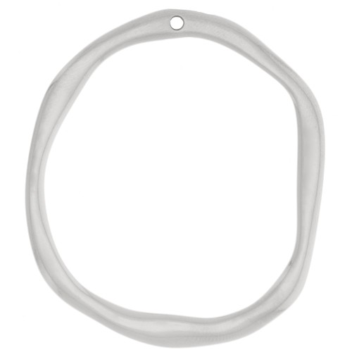 Pendentif ovale irrégulier 47x41.5 mm - Placage Argent fin x1