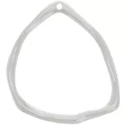 Pendentif triangle irrégulier 39x35 mm - Placage Argent fin x1