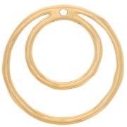 Pendentif double cercle irrégulier 36 mm - Doré à l'or fin x1|raw }}