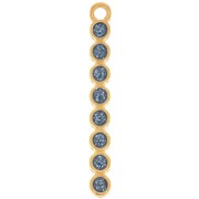 Pendentif barre 32x4 mm avec résine époxy - Doré à l'or fin - Bleu pailleté x1