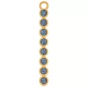 Pendentif barre 32x4 mm avec résine époxy - Doré à l'or fin - Bleu pailleté x1