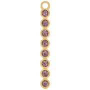 Pendentif barre 32x4 mm avec résine époxy - Doré à l'or fin - Violet pailleté x1