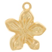 Pendentif fleur 18x15 mm - Doré à l'or fin x1