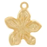 Pendentif fleur 18x15 mm - Doré à l'or fin x1