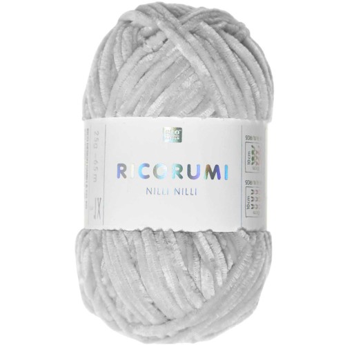 Laine chenille Ricorumi Nilli Nilli par Rico Design Amigurumi Gris argent 025 x25g