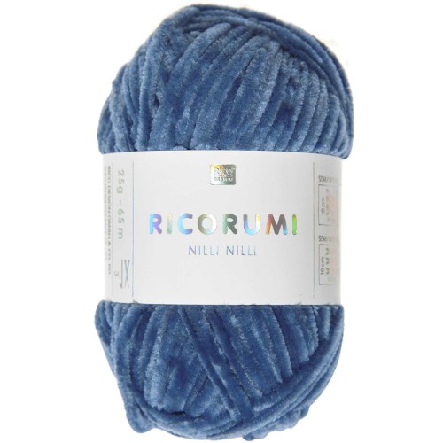 Laine chenille Ricorumi Nilli Nilli par Rico Design - Amigurumi - Bleu 013 x25g