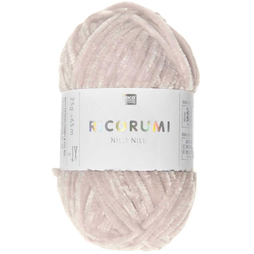 Laine chenille Ricorumi Nilli Nilli par Rico Design Amigurumi Rose poudré 005 x25g