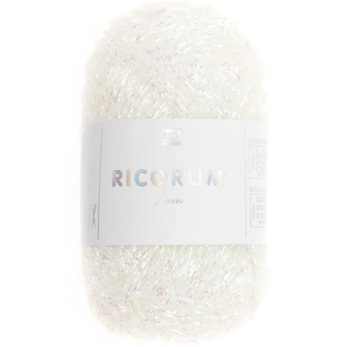 Laine Lamé Ricorumi par Rico Design pour Amigurumi - Blanc irisé 003 x10g