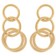Boucles d'oreilles pendantes multi-cercles 39x18 mm Acier inoxydable 304L Doré x2