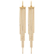 Créoles fines avec pendentif franges 85 mm - Acier inoxydable 304L Doré x2