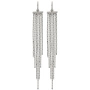 Créoles fines avec pendentif franges 85 mm - Acier inoxydable 304L x2