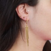 Crochets d'oreilles design 15 mm avec oxydes de zirconium - Acier inox 304L x2