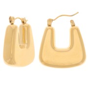 Créoles trapèzes plates 24 mm - Acier inoxydable 316L Doré x2|raw }}