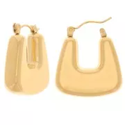 Créoles trapèzes plates 24 mm - Acier inoxydable 316L Doré x2