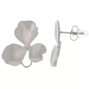 Clous d'oreilles fleurs 20x21 mm avec anneau fermé - Acier inox 304L x2