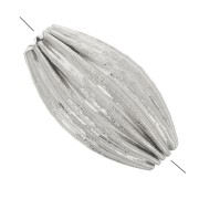 Perle olive striée 10x6 mm - Acier inoxydable 304L x1|raw }}