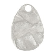 Breloque goutte irrégulière martelée 10x7 mm - Acier inoxydable 316L x1