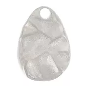 Breloque goutte irrégulière martelée 10x7 mm - Acier inoxydable 316L x1