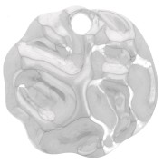 Pendentif rond irregulier martelé 19 mm - Acier inoxydable 304L x1|raw }}