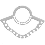Pendentif éventail 14x19 mm multi-trous pour tissage - Acier inox 316L x1|raw }}