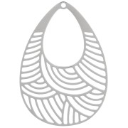 Pendentif goutte ajouré 30x21 mm - Acier inoxydable 316L x1|raw }}