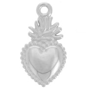 Pendentif coeur Ex-Voto 18.5x10 mm - Acier inoxydable 304L x1