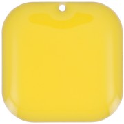 Sequin carré arrondi en métal et résine époxy 22 mm - Jaune x1