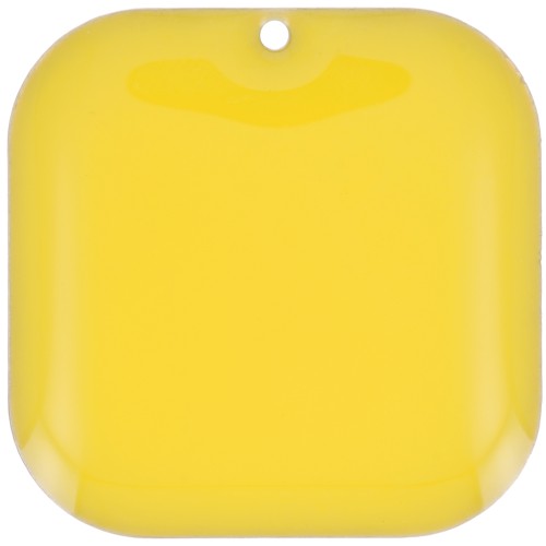 Sequin carré arrondi en métal et résine époxy 22 mm - Jaune x1