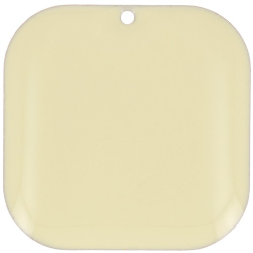 Sequin carré arrondi en métal et résine époxy 22 mm - Crème x1