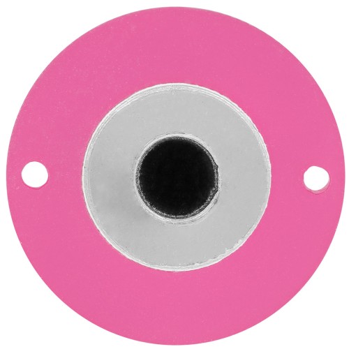 Intercalaire rond 25 mm en plexiglas - motif oeil - Fuchsia - Argenté x1