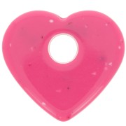 Pendentif coeur en acrylique opaque 27x30 mm - Rose granit x1|raw }}