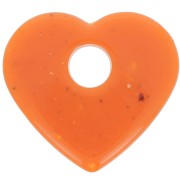 Pendentif coeur en acrylique translucide 27x30 mm - Orange granit x1|raw }}