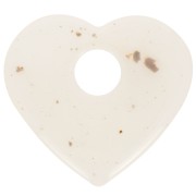 Pendentif coeur en acrylique transparent 27x30 mm - Blanc cassé tacheté x1|raw }}