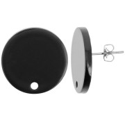 Clous d'oreilles ronds 20 mm en acrylique opaque - Noir x2|raw }}