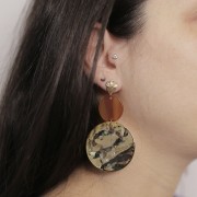 Intercalaire ovale en acétate opaque 22x20 mm - Noir x1