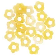 Perles fleur en résine transparente 14 mm - Marbré Ocre x4